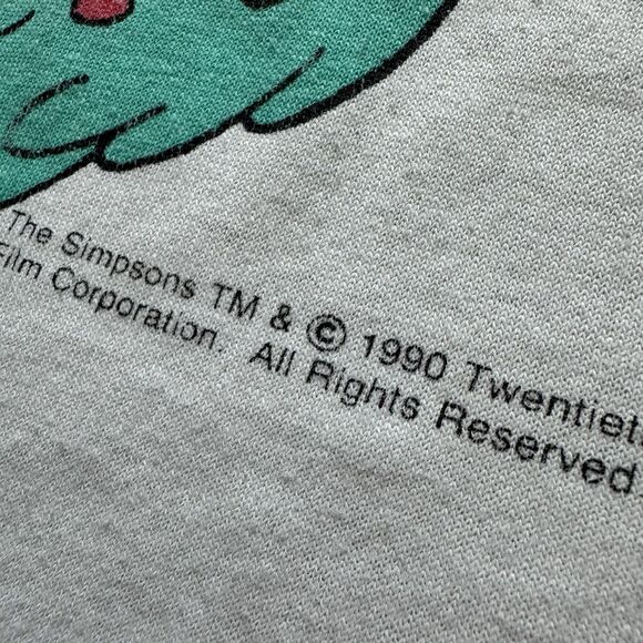 Vintage 90s The Simpsons Bah Humbug Size L-XL T-shirt Tee 1990 Oversized Rare - Picture 2 of 11